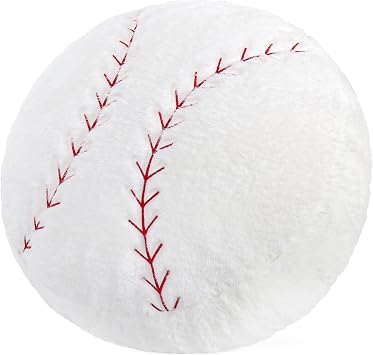 Wepop Fluffy Baseball Plush Pillow Soft Baseball Pillows Stuffed Ball 18in