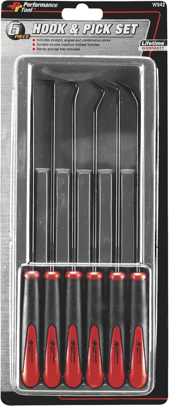 Performance Tool W942 6-Piece Hook and Pick Set