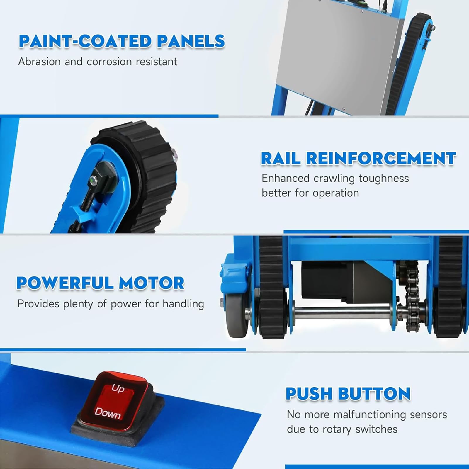 Carrello Montascale Elettrico da 1200 W 500 kg di Carico Carrello Saliscale Elettrico per Sacchi con Maniglia Telescopica Scale e Discese per Trasportare Oggetti Grandi