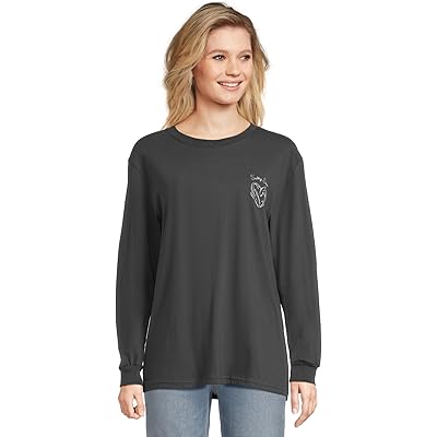 Salty Crew Heart Shark Long Sleeve Boyfriend Tee charcoal