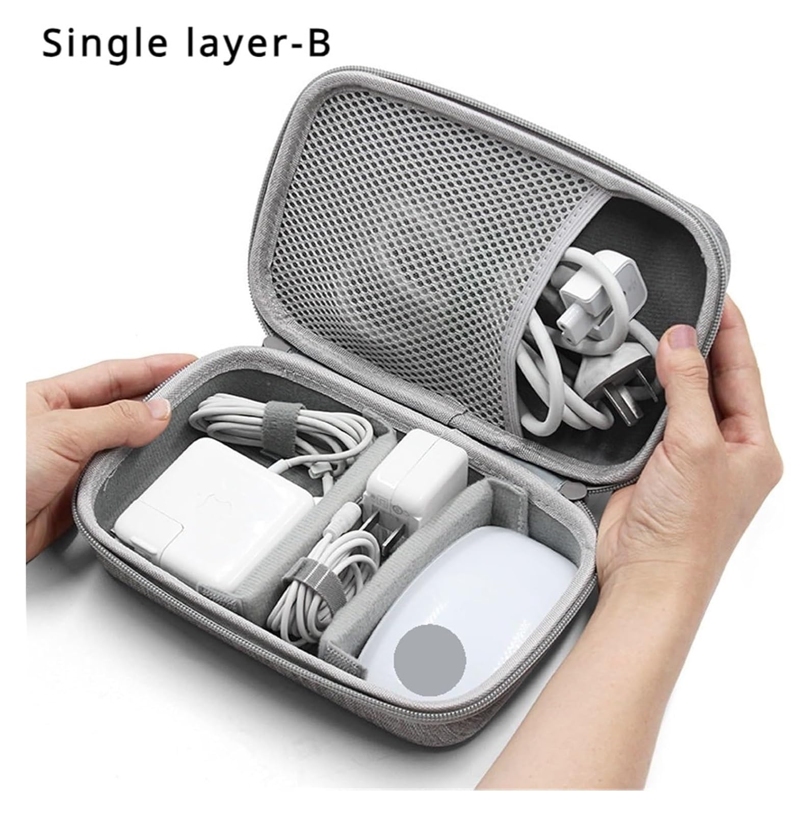 Torba na akcesoria elektroniczne, Etui na elektronikę Power Bank o dużej pojemności Cyfrowa torba podróżna paszport(Double Layer black a)