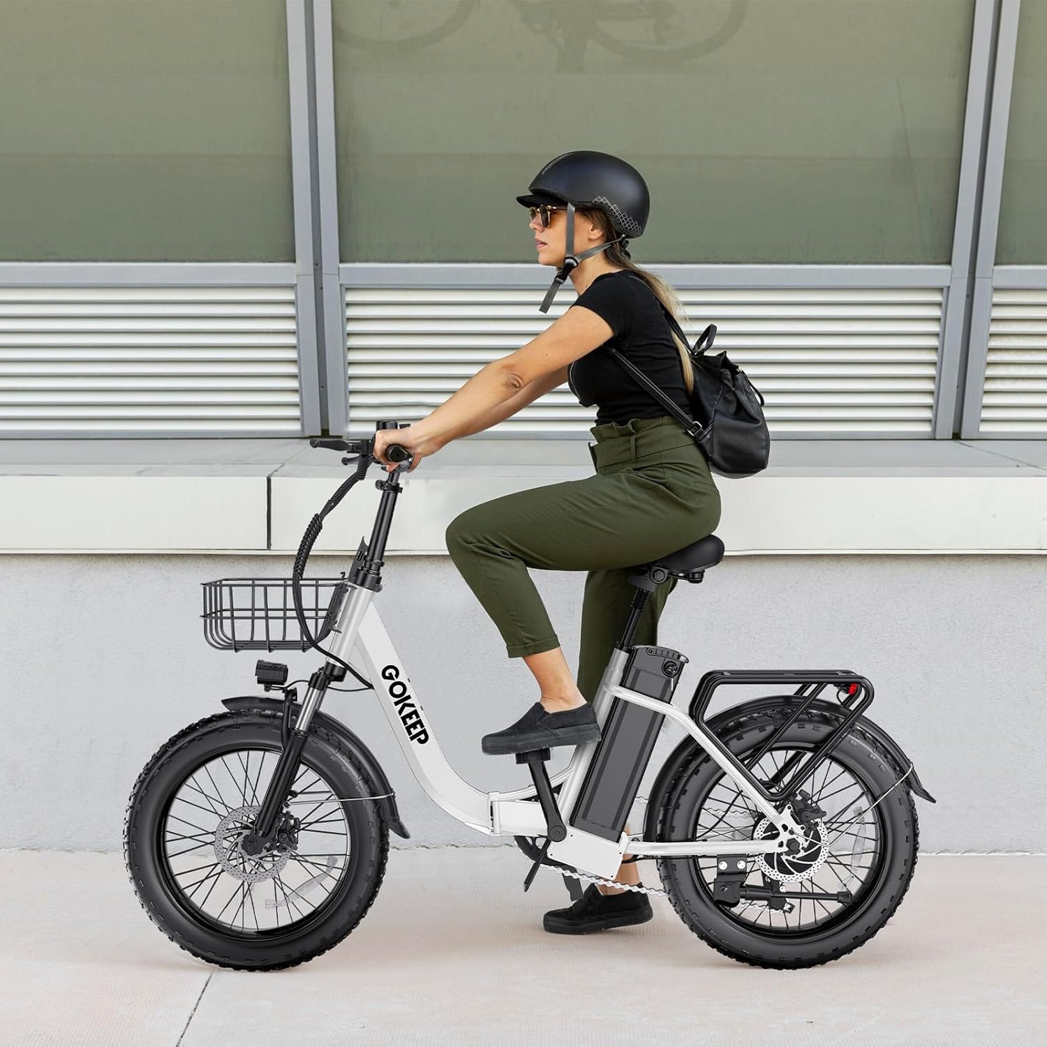 Electric Bike for Adults 20" Fat Tire1300W Peak Motor 52V 13AH Removable Battery Max Range 35 Miles,28MPH,Folding EBike with Shimano 7 Speed and Adjustable Seat