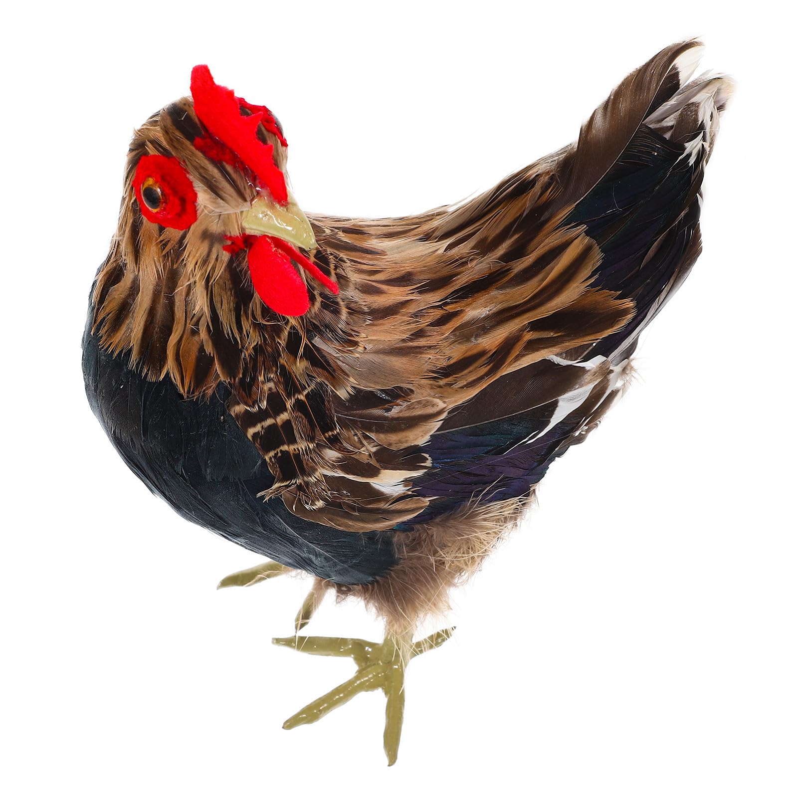 Figurine de poule artificielle pour aménagement extérieur et jardin paysager