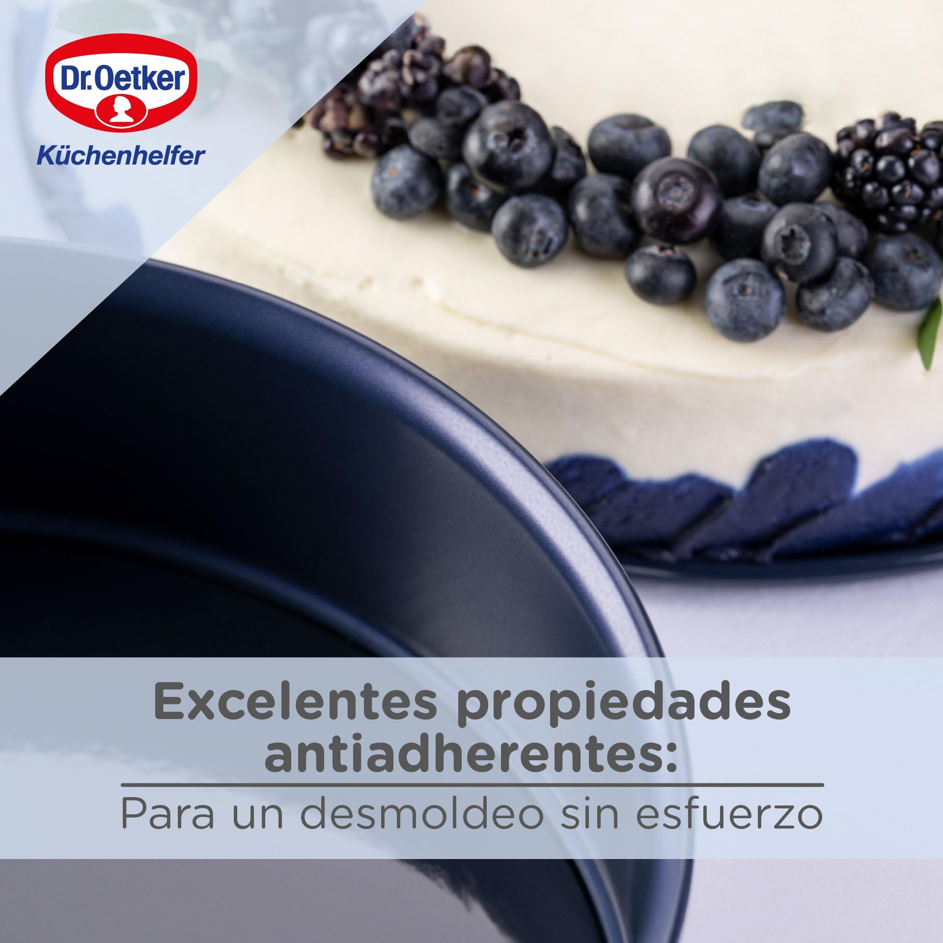 Dr. Oetker Molde repostería horno desmontable redondo con base antigoteo para servir y cierre hermético de seguridad, base esmaltada y aro antiadherente de cuidada calidad, 26cm, 1ud. BACK-LIEBE