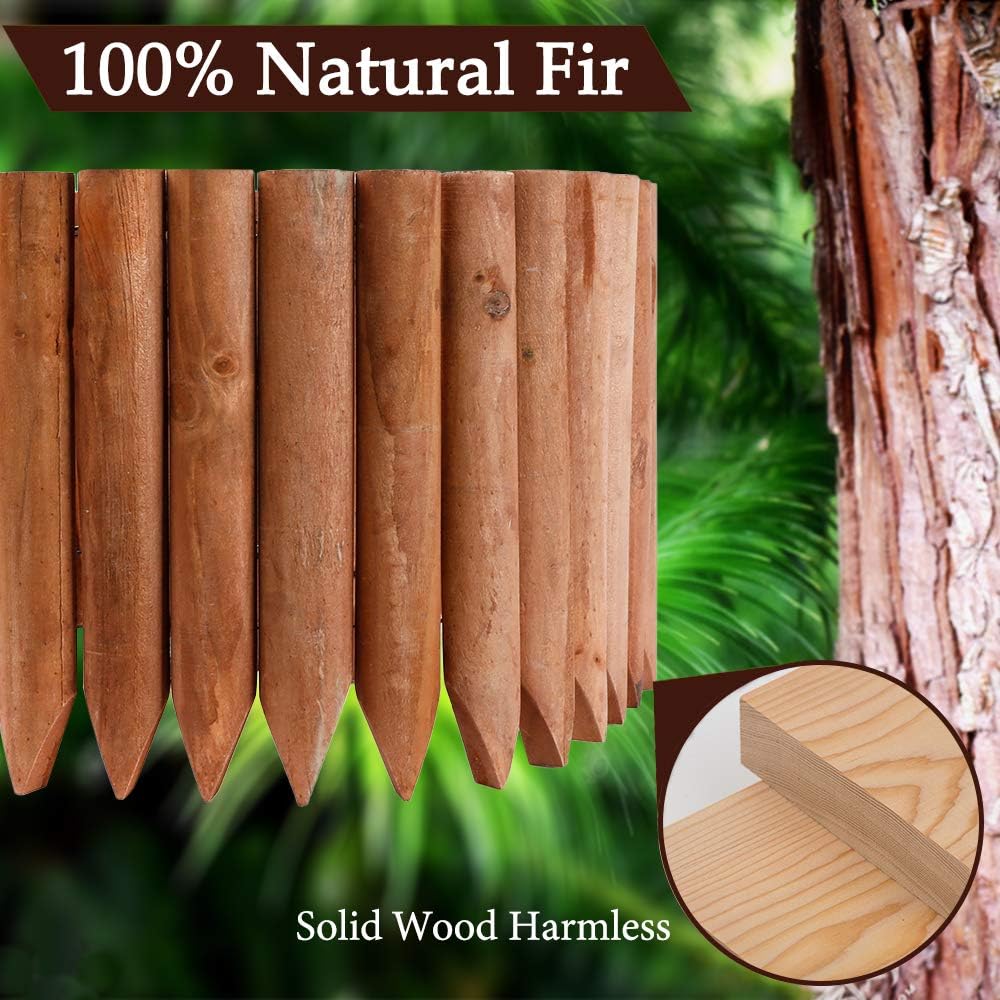 JonesHouseDeco Wooden Fence Edging Outdoor Garden Lawn Landscape Flexible Decorative Red Border Length 120cm x Height 30cm No Digging Required Suitable for Gardens - Image 4