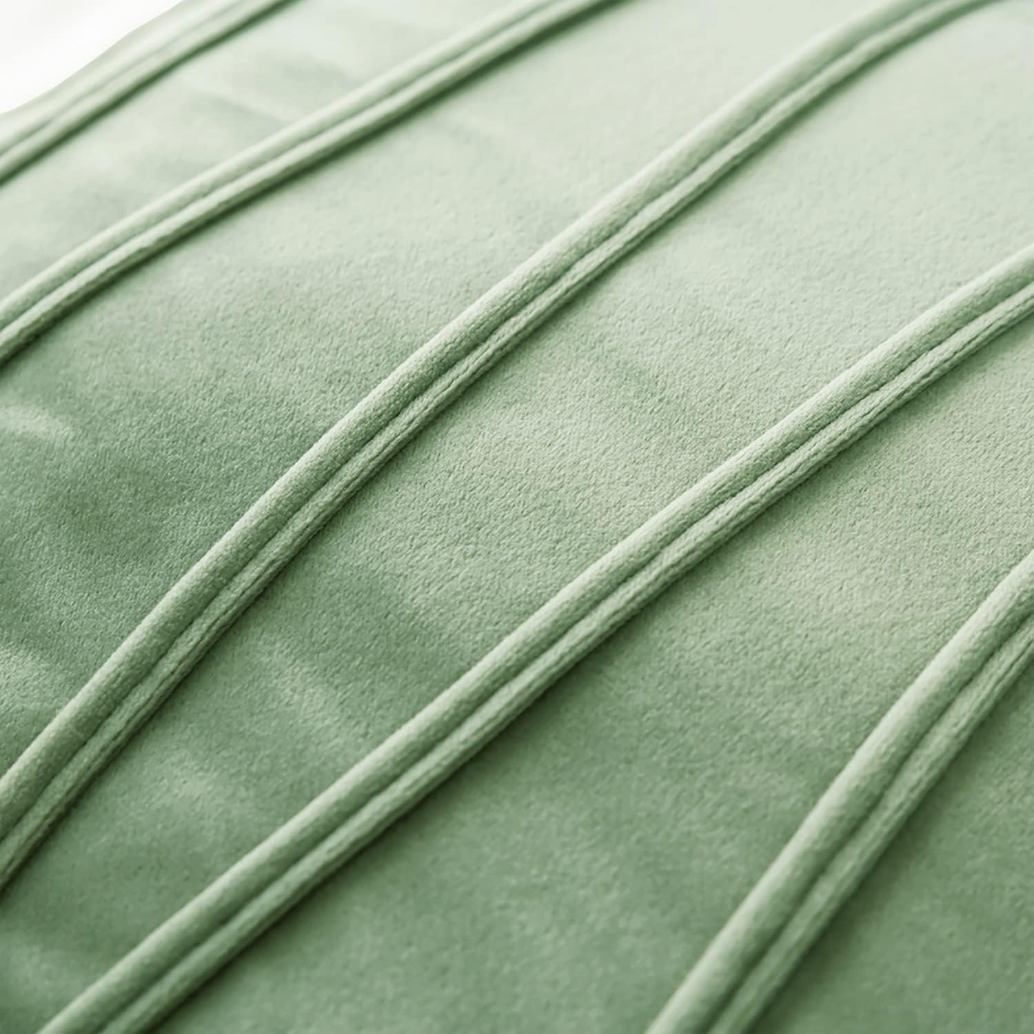NATUS WEAVER Throw Pillow Covers 16 x 16 Soft Solid Handmade Decorative Stripe Velvet Striped Zigzag Cushion Covers for Couch Sofa Bedroom Car 2 Pieces Cushion Cases Light Green: Home & Kitchen