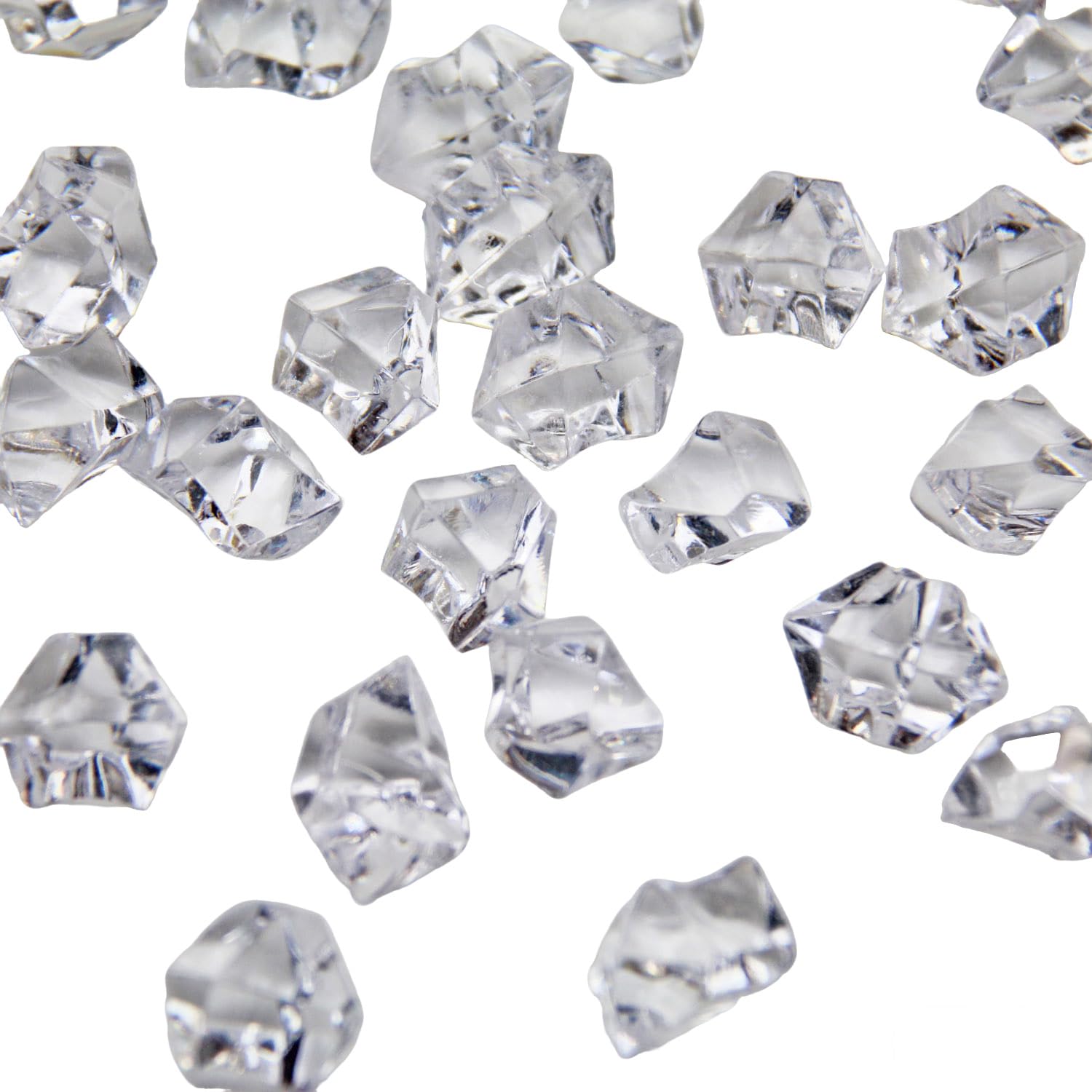 WELMATCH Clear Acrylic Ice Rock Crystals Treasure Gems for Table Scatters, Vase Fillers, Wedding, Banquet, Party, Event, Birthday Decoration (Clear, 150)