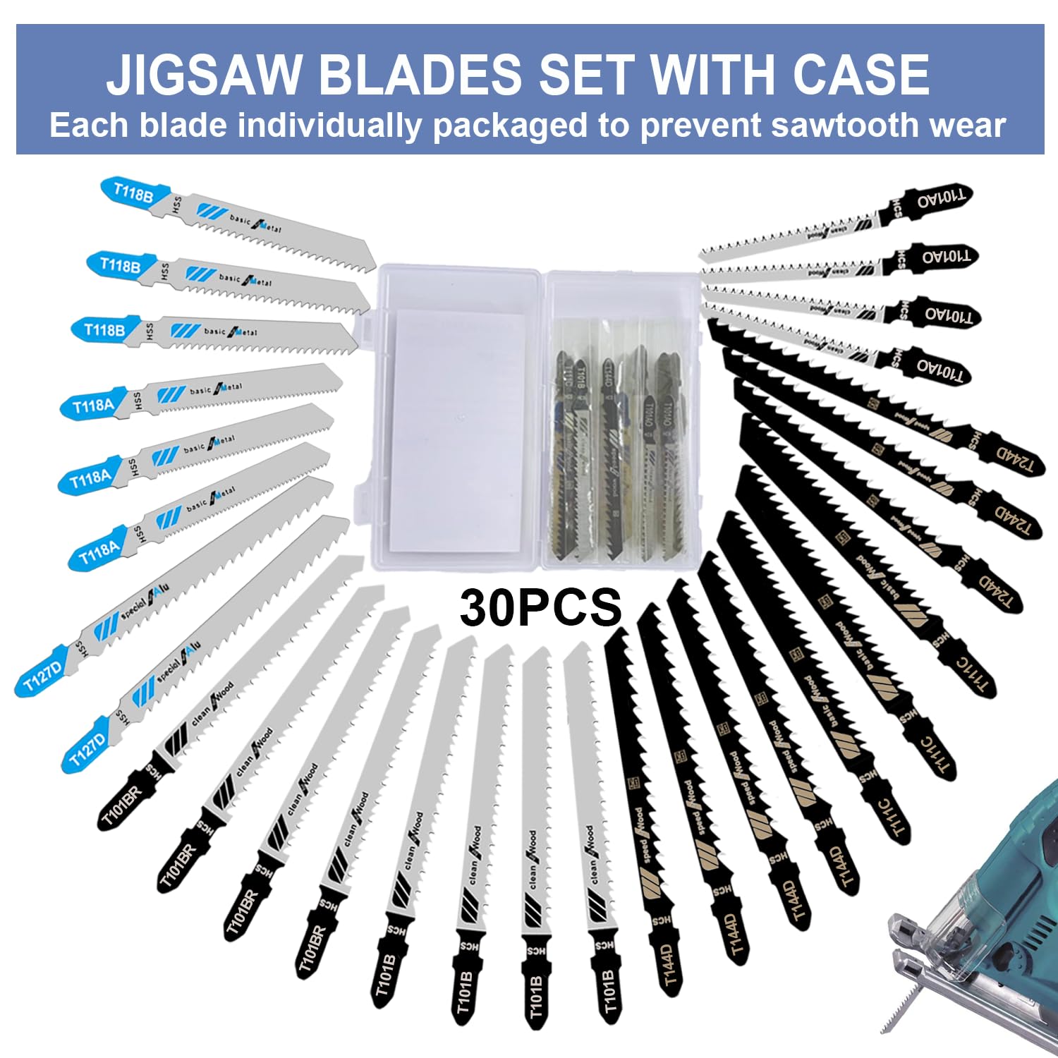 30 Jigsaw Blades - Wood, Metal, Plastic -6