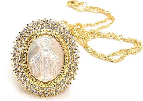 Pearl Pendant Necklace 18K Gold Plated 