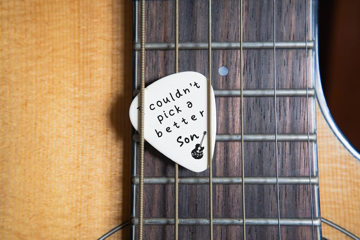 Advivio I Couldn’t Pick A Better Son, Funny Stainless Steel lettering Guitar Pick, Birthday Gifts for Son Nephew Teens Musician Guitar Player - Image 3