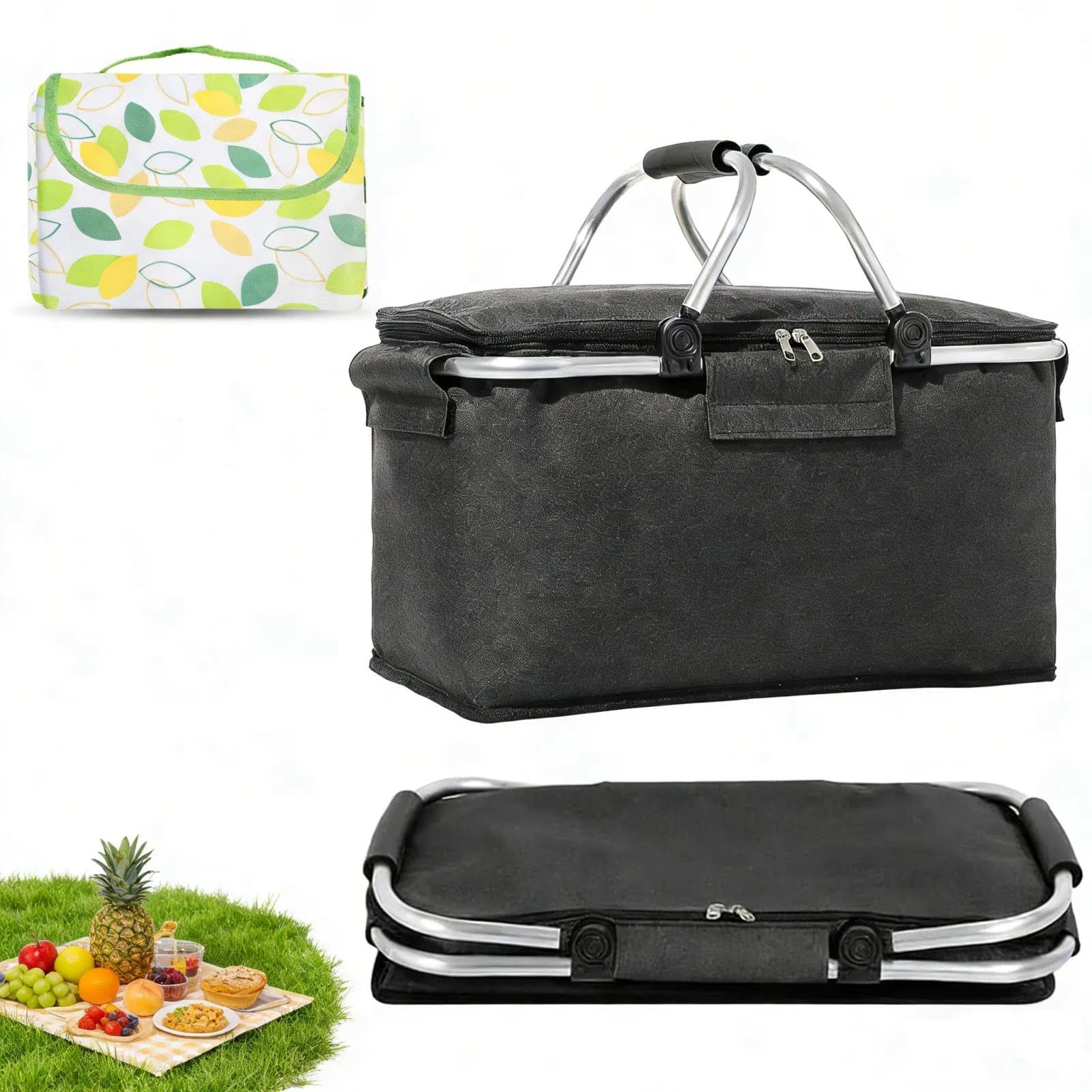 Sac lunch isotherme 18L anti-renversement avec poignée pour pique-nique
