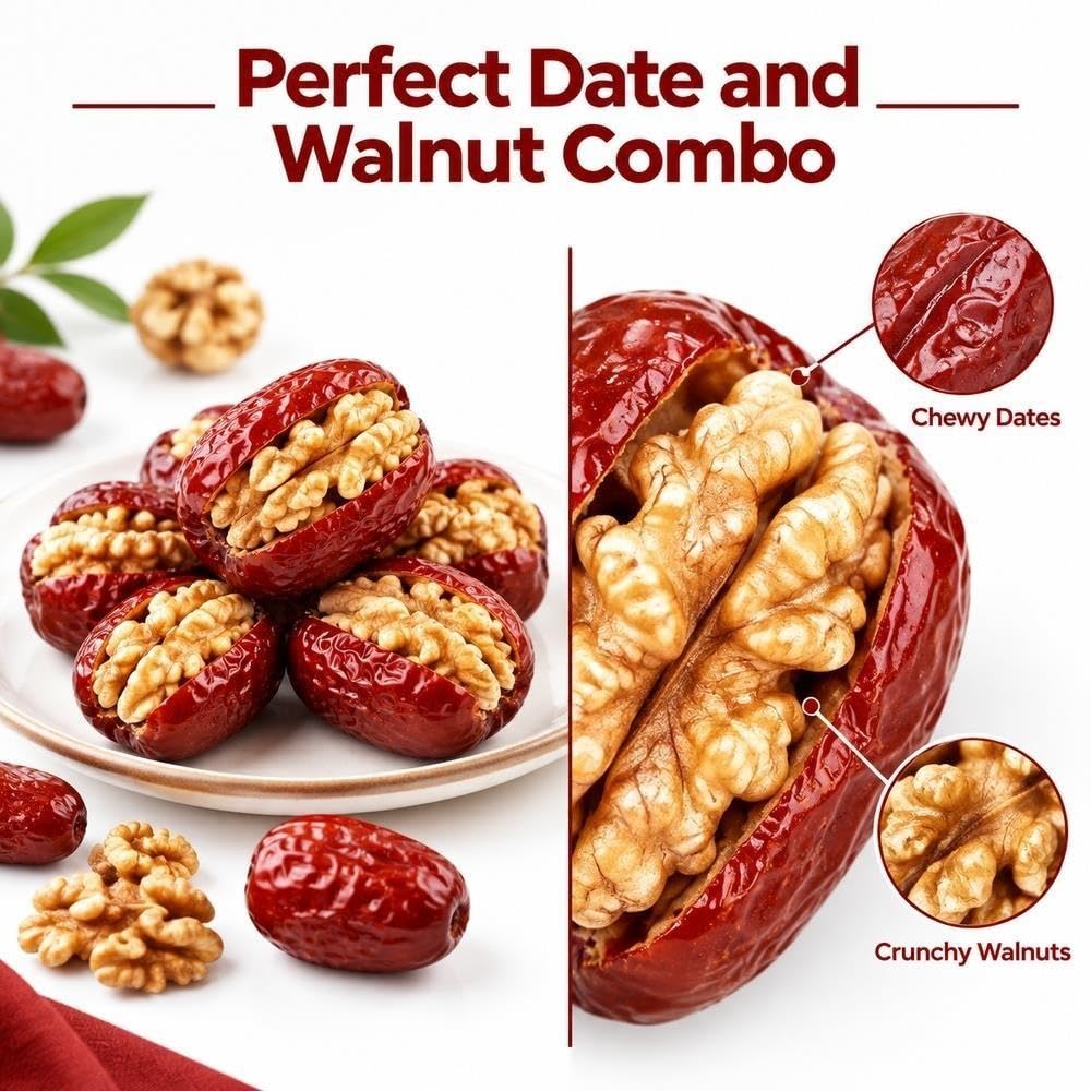 Snack alle noci ripiene di datteri rossi 500g
