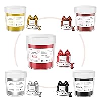 Vista 12 de Polvo de brillo comestible rosa de 0.35 onzas, polvo de grado alimenticio para tartas, polvo de postre insípido para hornear Cherrysea Food 1-dorado