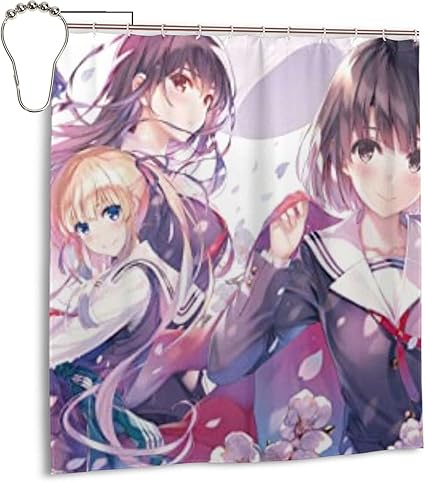 Amazon Co Jp 冴えない彼女の育てかた シャワーカーテン 速乾 お風呂用 目隠し 防カビ 防水 防寒 保温 高級感あり リング付き 168x1cm ホーム キッチン