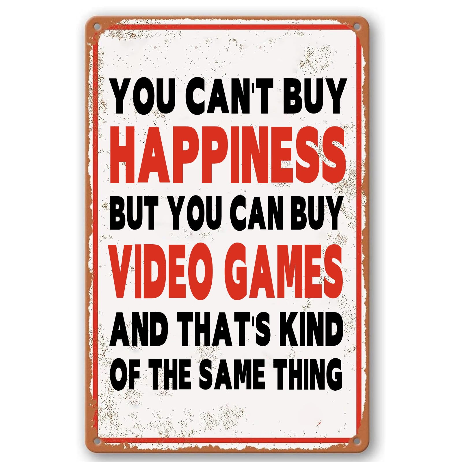 Retro Garage Metal Sign, Game Lover Funny Phrase Wall Plaque, Yard Pub Outdoor Decor, 8x12 Inch