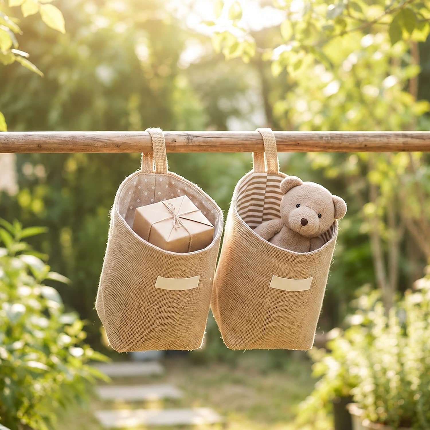 2 Pack Mini Hanging Basket, Small Hanging Baskets with Hooks