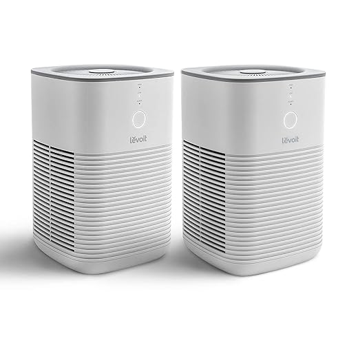 LEVOIT Air Purifier for Home Bedroom, HEPA Fresheners Filter Small Room Cleaner with Fragrance Sponge for Smoke, Allergies, Pet Dander, Odor, Dust Remover, Office, Desktop, Table Top, 2 Pack, White