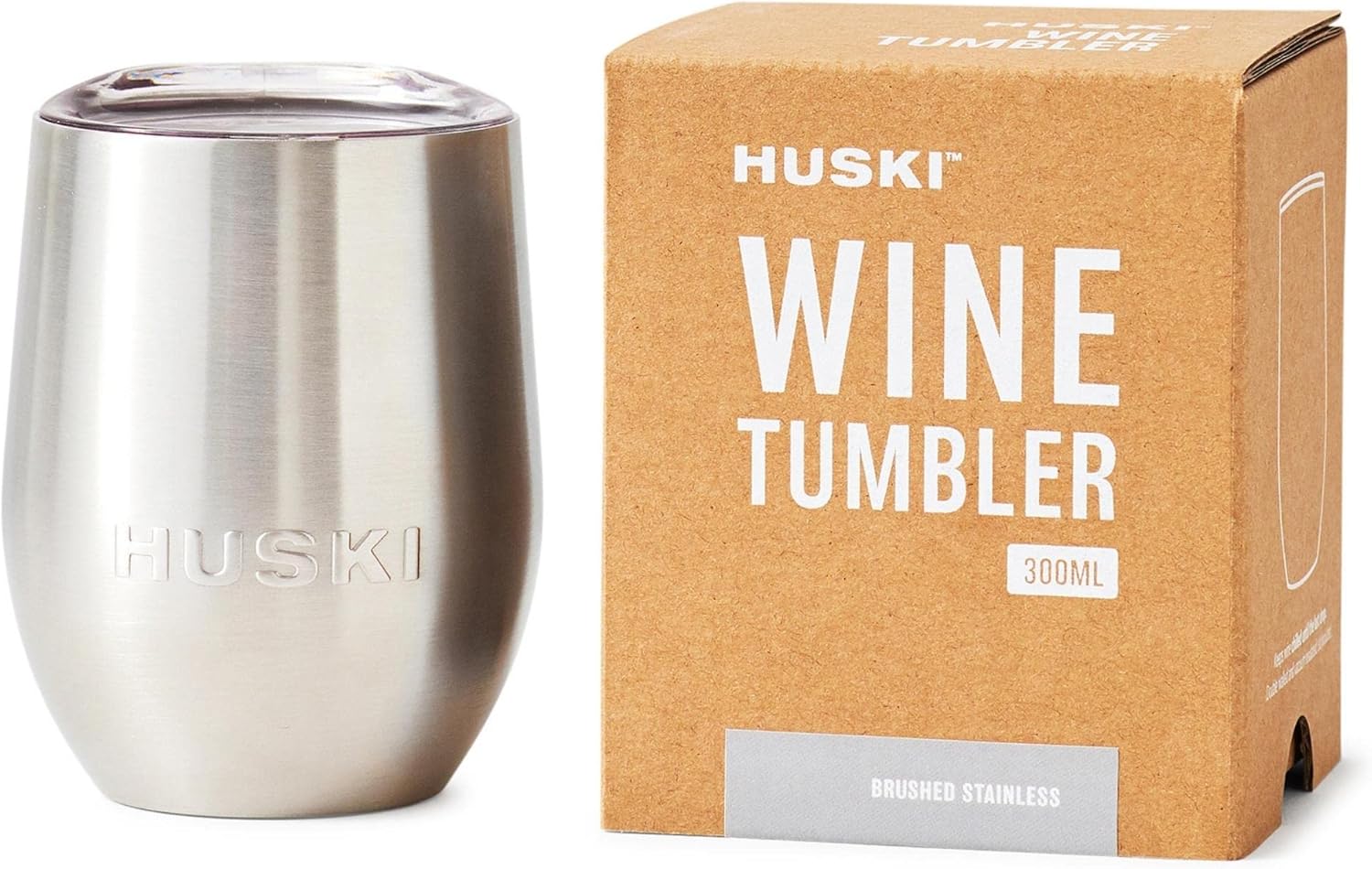 Huski Wine Tumbler Premium Stainless Steel Wine Glass with Lid
