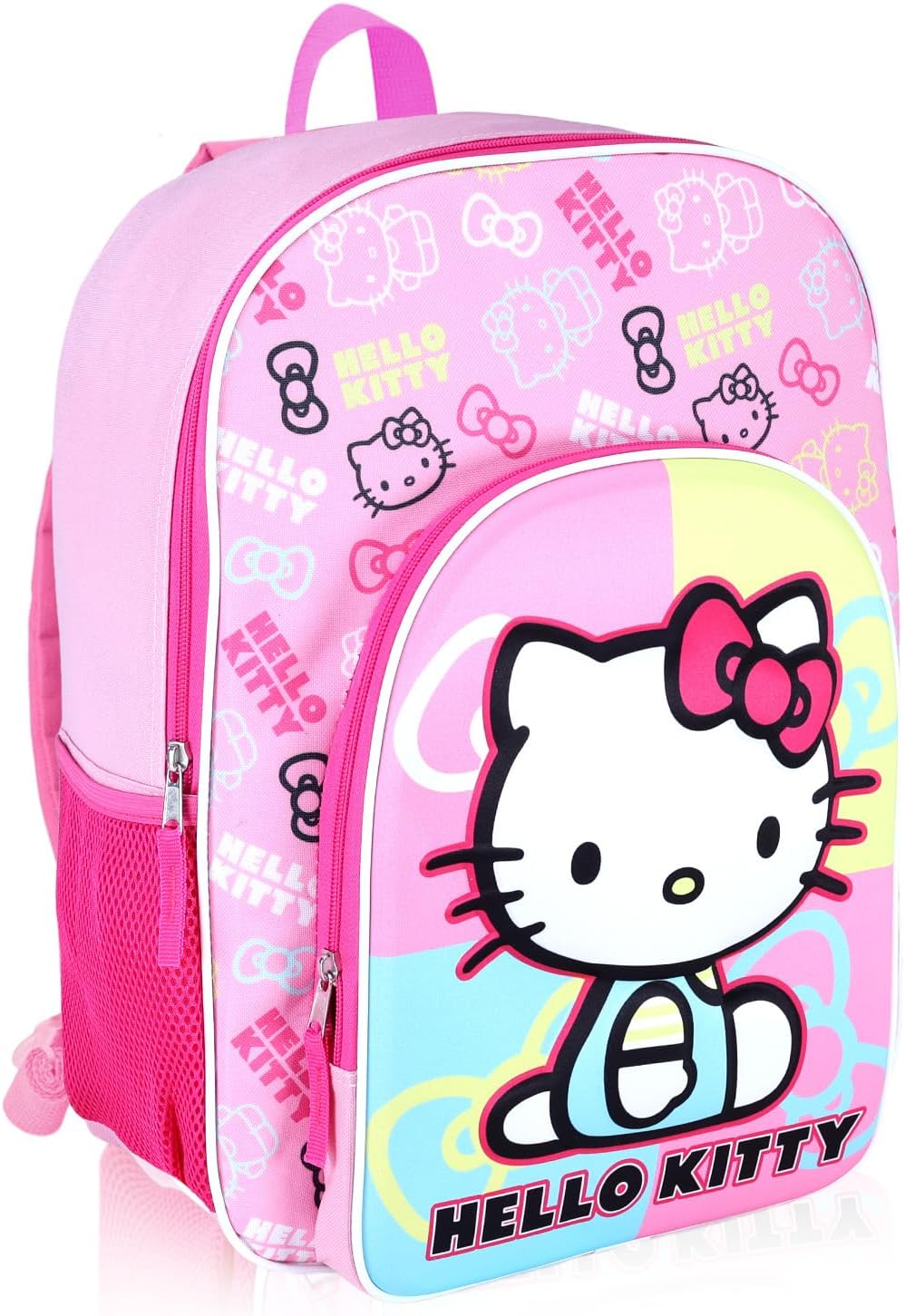 Hello Kitty Backpack for Girls Set - Bundle with 16" Sanrio Backpack for School, Water Bottle, Stickers, More | Hello Kitty School Bag for Kids