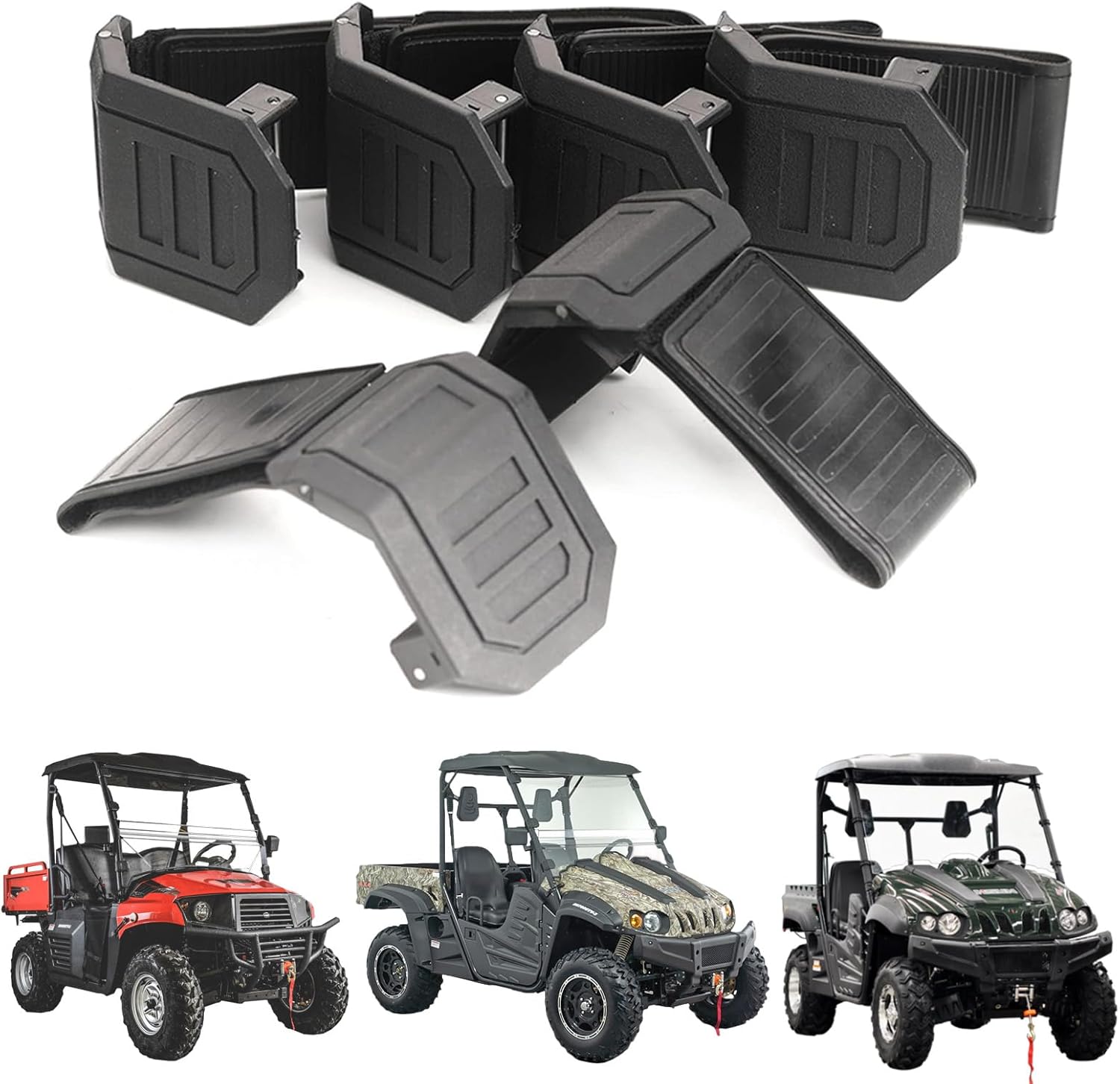 Chikia 6PCS Front Windshield Mount Clamps Straps Kit Compatible For Hisun UTV 400 500 700 800 strike550 Massimo msu 500 700 Axis 500 700 Coleman 500 700 Cub Cadet 500 700 Bennche 500 700