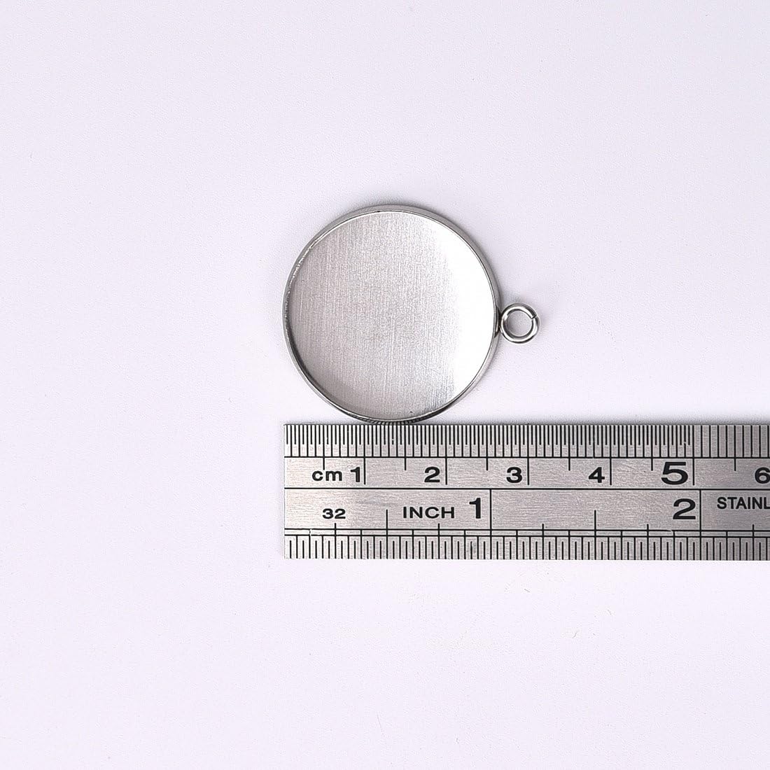 20pcs Tray Pendant for Jewelry Making Kits Stainless Steel Round Bezel 25x25mm - Image 4