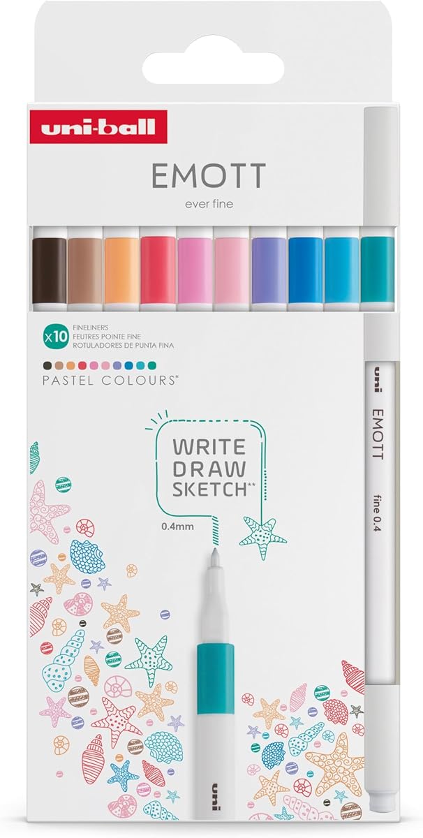 Estuche Uni-Ball Marcadores EMOTT SET Colores Pastel 10 unidades