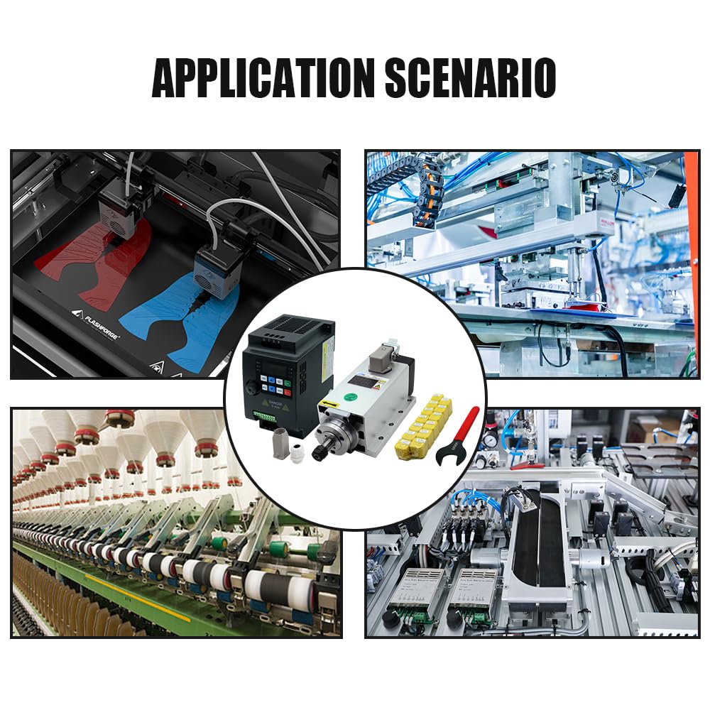 Silnik wrzeciona CNC 2,2 kW, 2200 W, 220 V, 400 Hz, 24000 obr./min, wrzeciono chłodzone powietrzem o mocy 2,2 kW HS320 VFD+15 szczypiec ER20 szt. (1-13 mm) + klucz płaski ER20A