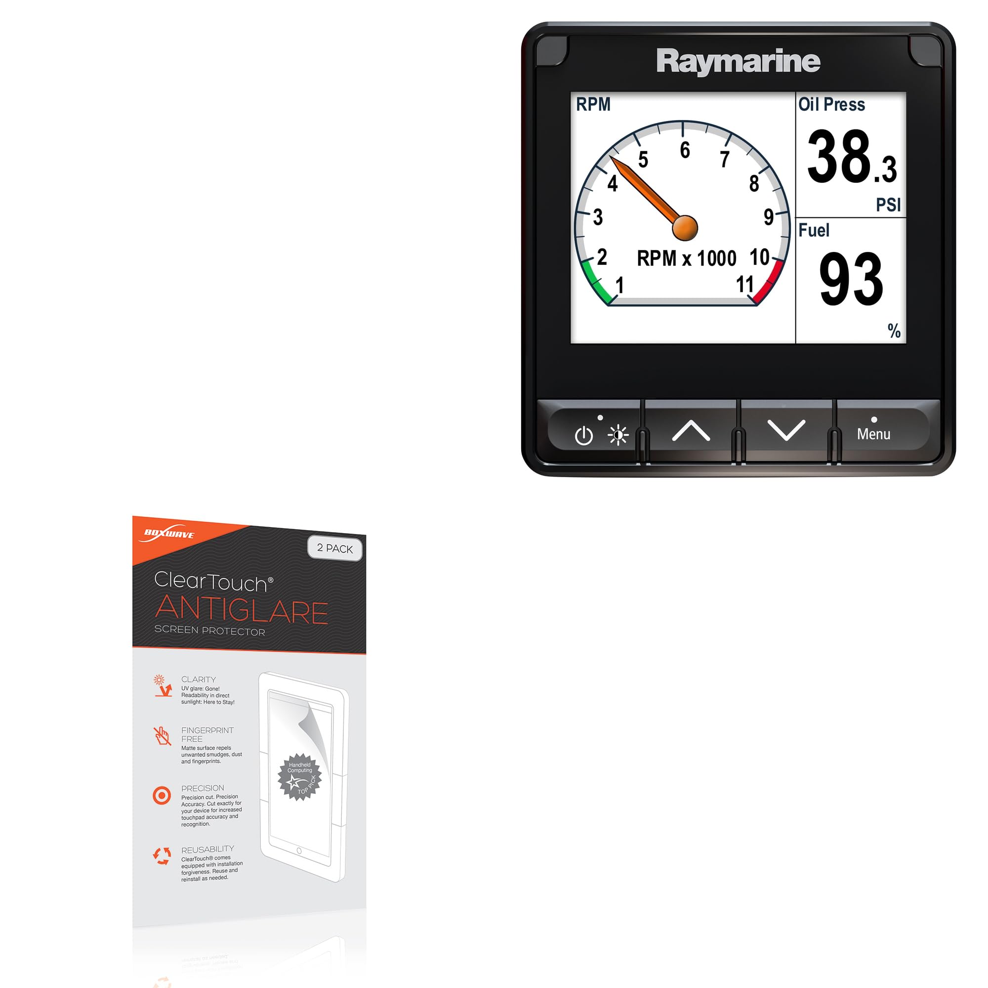 BoxWave Screen Protector Compatible with Raymarine E70327 - ClearTouch Anti-Glare (2-Pack), Anti-Fingerprint Matte Film Skin