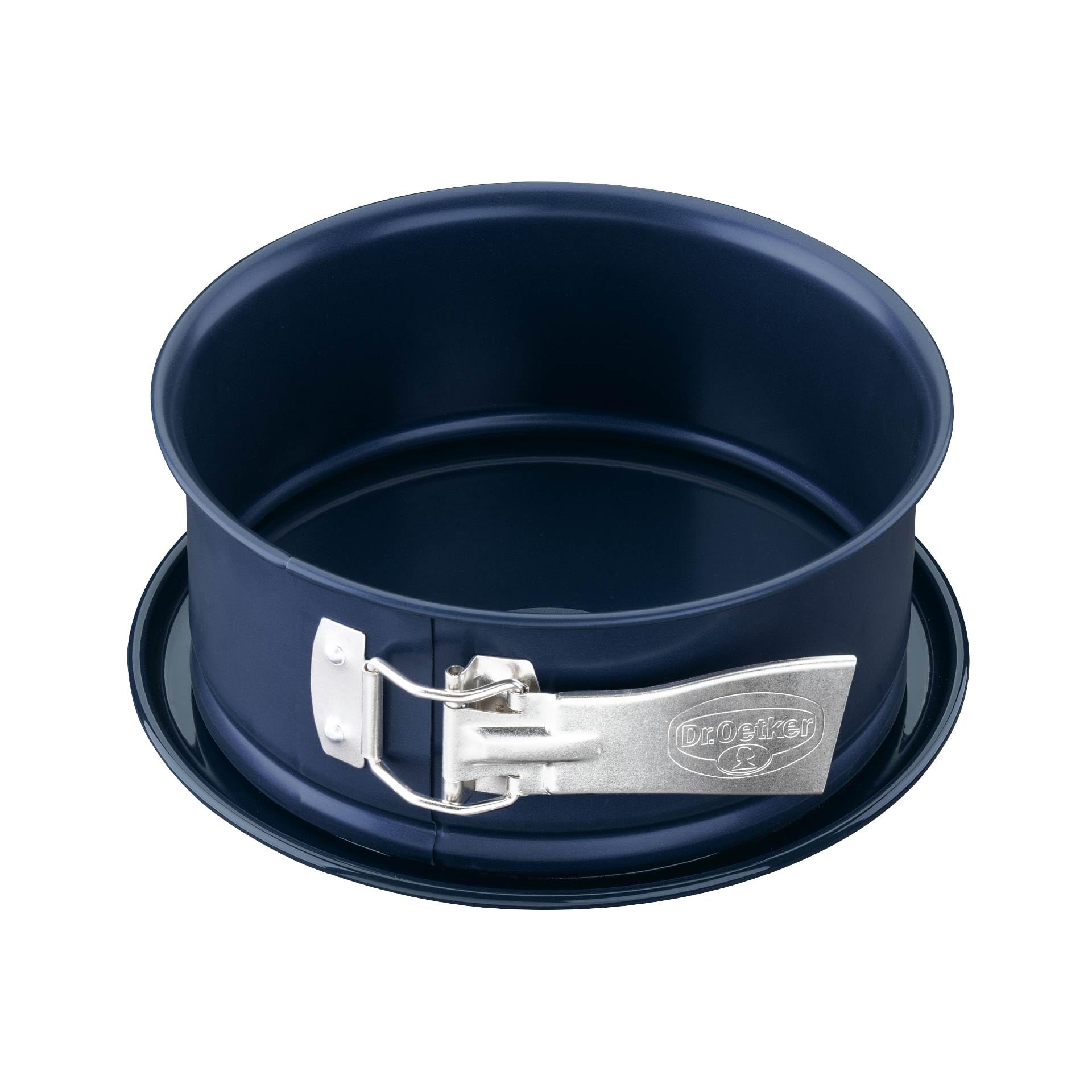 Dr. Oetker Springform Cake Tin Diameter 18 cm Baking Love Enamel Baking Mould for Round Cakes Cake Tin with Cut and Scratch Resistant Enamel Serving Base Mould with Leakage Protection (Colour: Blue)
