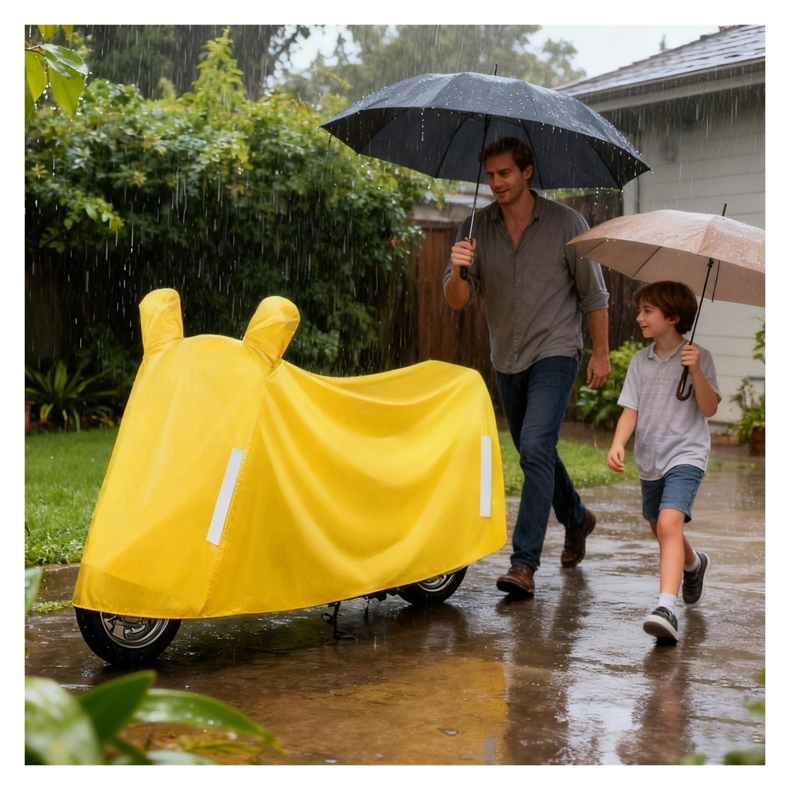 Motorrad Abdeckplane Outdoor Motorradabdeckungen, Robuste Allwetter-Außenlagerung, Regenschutz Für Roller, Fahrzeug, Winter, Motorräder, Zubehör(A for 1.5 to 1.7m)