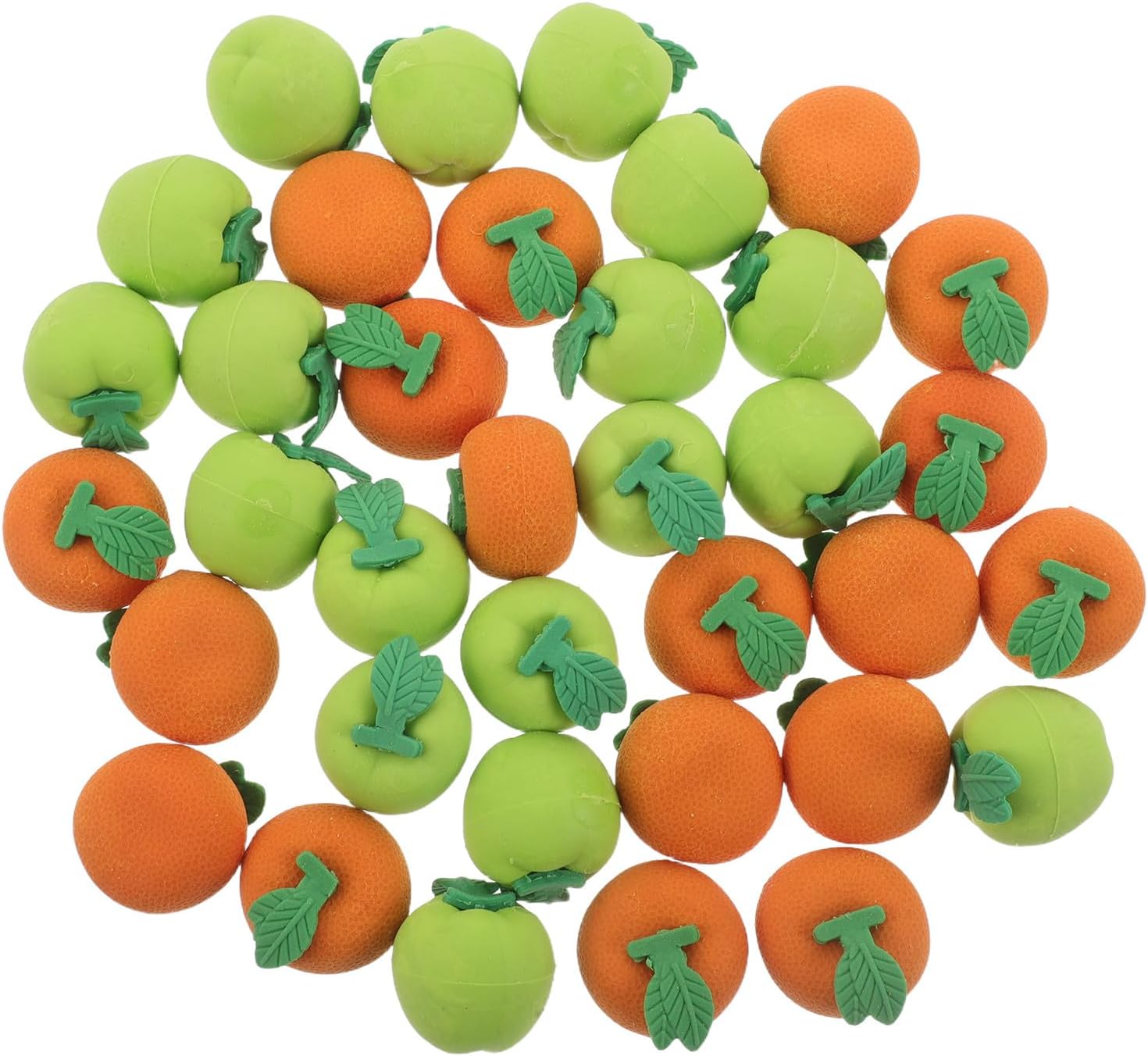SUPVOX 100pcs Fruit Mini Erasers: Novelty Apple and Orange Shaped Pencil Erasers for Students Home School Work Classroom Rewards Prizes
