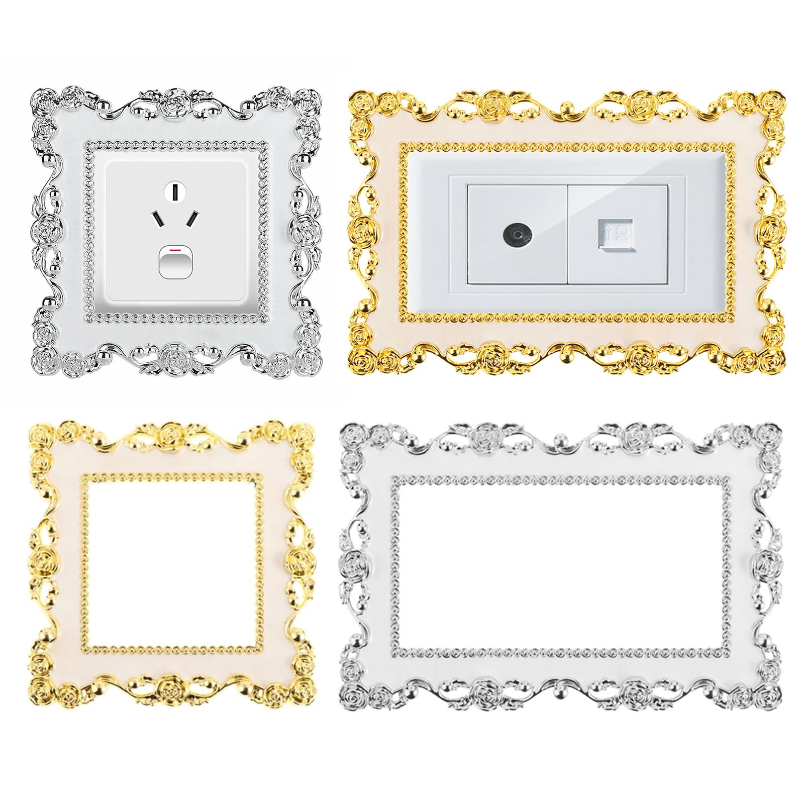 Lotsdonxia Confezione Da 2 Adesivi Decorativi Per Coprire L'interruttore Della Luce: Bianco Classico - 2