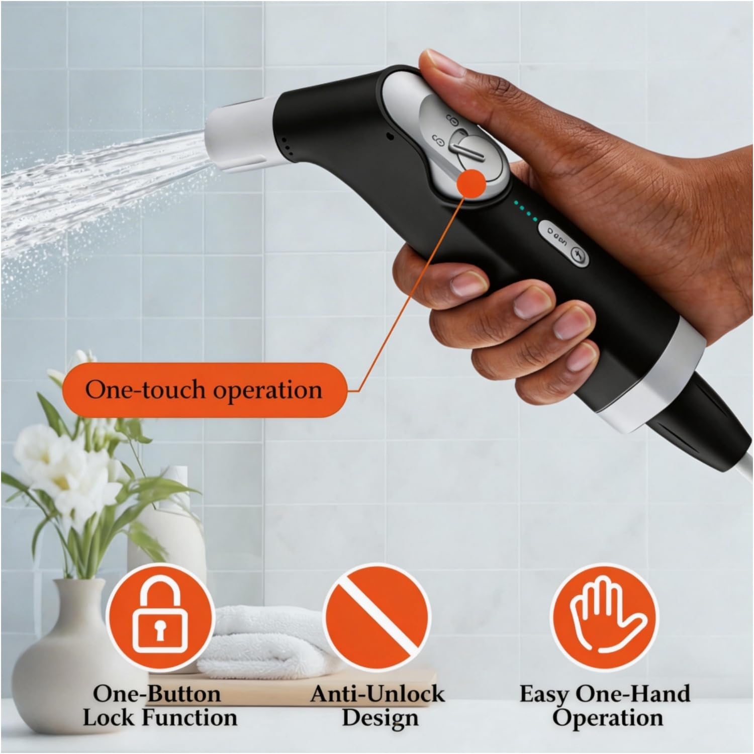 Bidet tragbar, po dusche elektrisch, wiederaufladbare Reise Bidet für Toilette, Camping, Wandern, ältere Pflege, Mutterhygiene (Black)