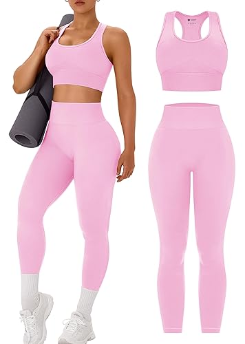 OLCHEE Womens Workout Sets 2 Piece - Acid Wash Seamless