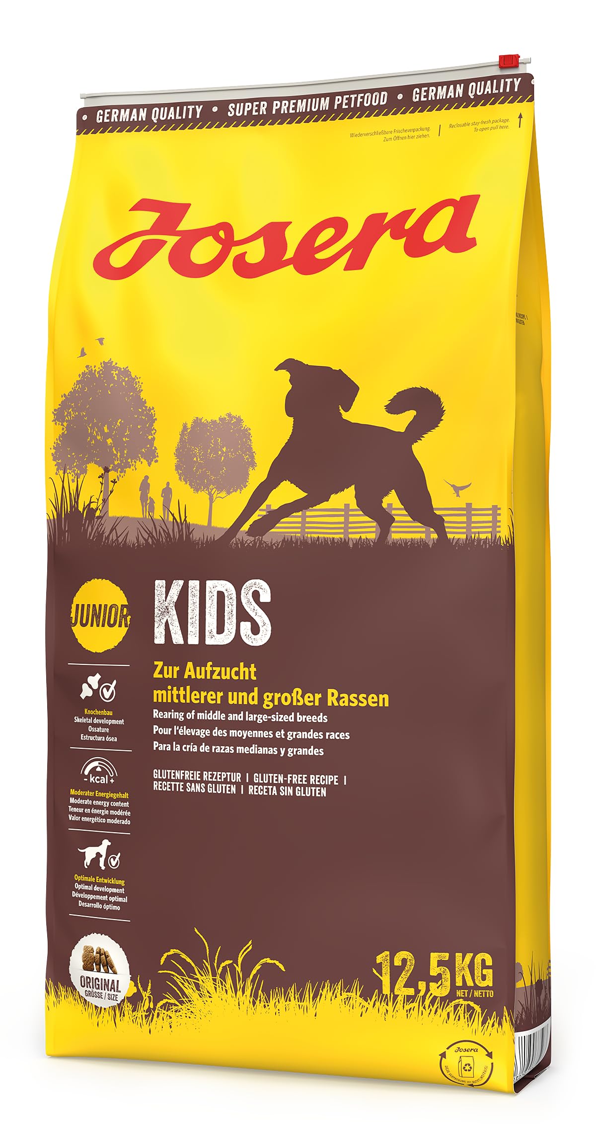 JOSERA Kids (1 x 12,5 kg) | Junior | Croquettes Premium pour Jeunes Chiens en Croissance | Poulet & Riz | pour Chiots de Grandes Races dès 6 semaines | sans blé | Nourriture pour Chien | Pack 1