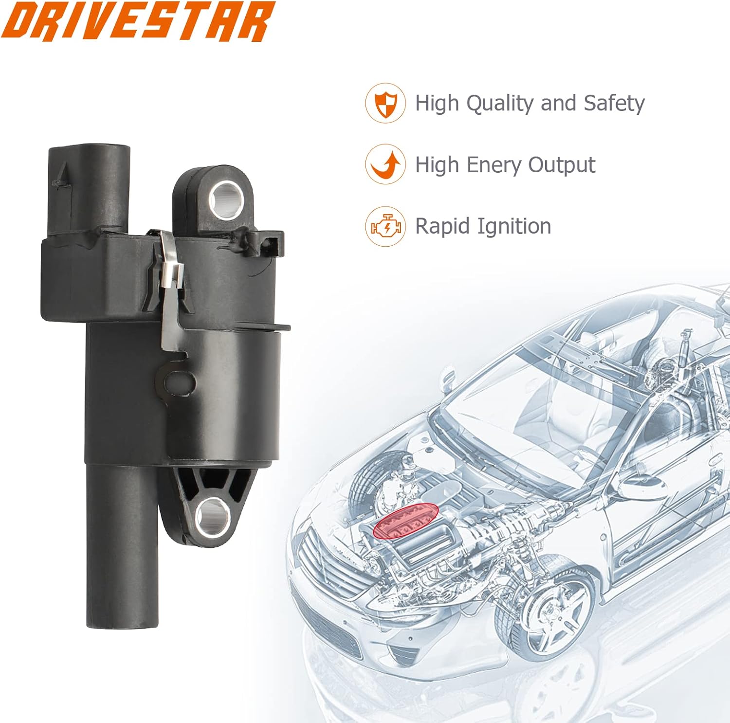 Ignition Coil Pack Compatible for 2007-2013 Chevrolet Silverado 1500 Suburban 1500 Express 1500 Avalanche 2007-2014 Cadillac Escalade ESV Escalade EXT 4.8L 5.3L Replacement C1512 UF414