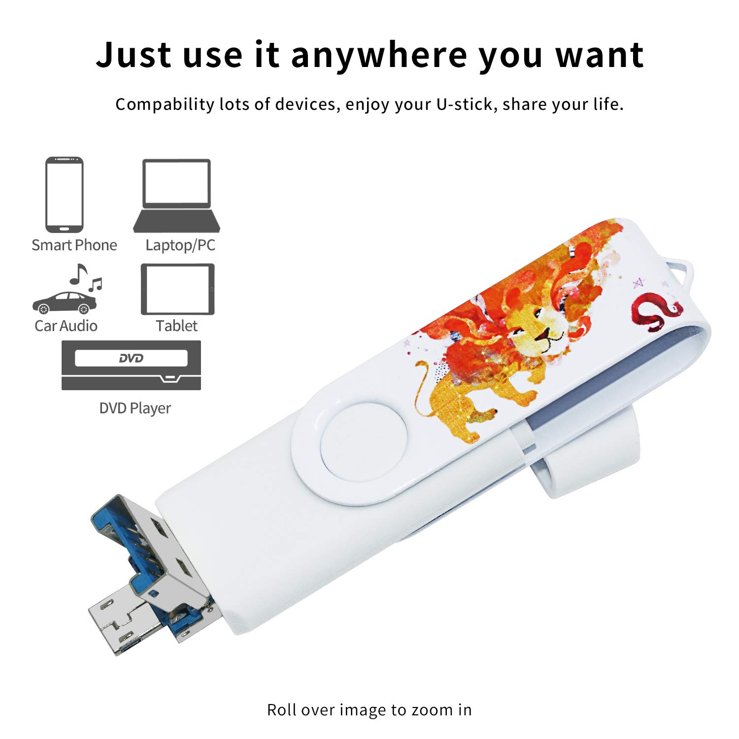 Palo de respaldo de fotos 3 en 1 de alta velocidad 3.1 de 128 GB para teléfonos Android, tabletas tipo C, como Galaxy, LG, Google Pixel, Hua Wei, One Plus, Moto etc.