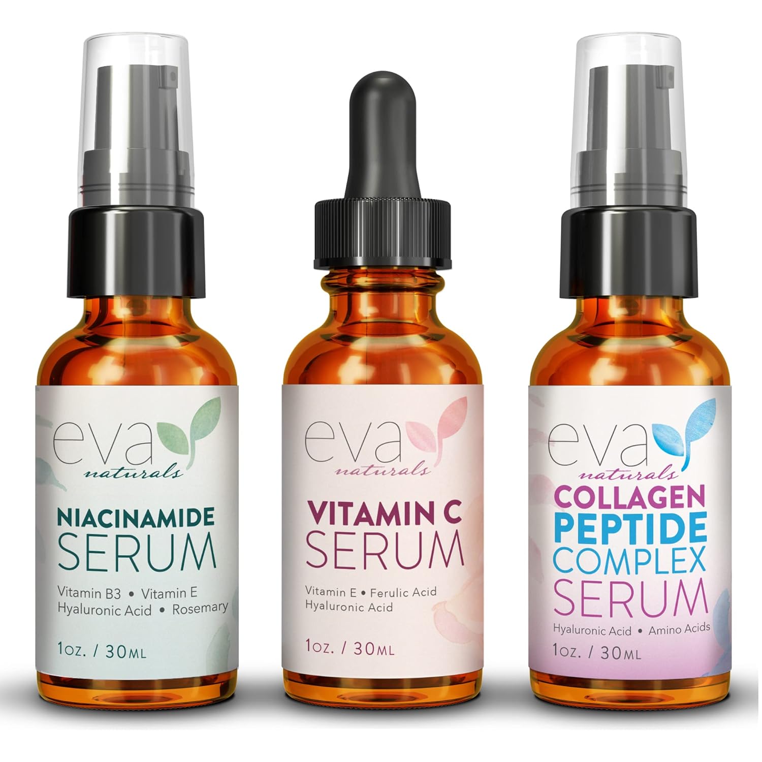 Eva Naturals Natural Firm & Glow Gesichtsserum 3erSet mit 20