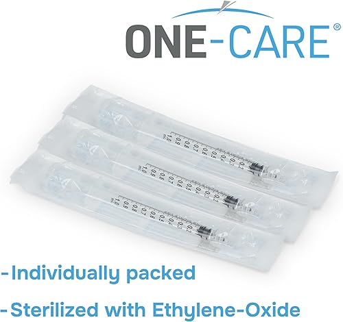 Miniatura 3 de ONE-CARE Jeringa Luer Lock de 0.0 fl oz, estéril, espacio muerto bajo, jeringas empaquetadas en ampolla 100bx 1cc