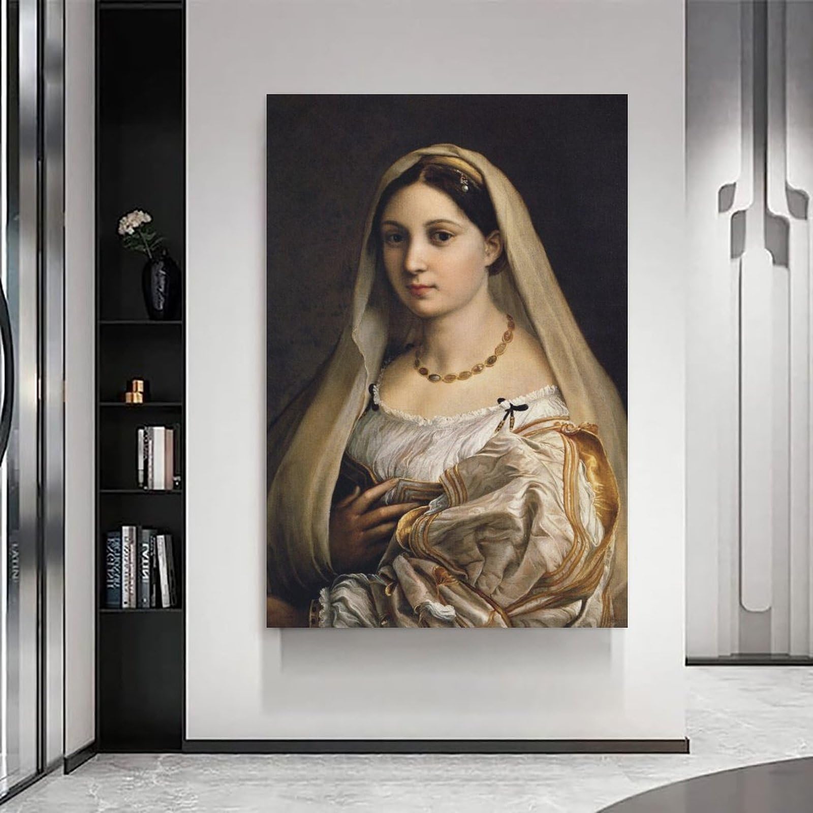 Raphael's Woman with A Veil plakat z nadrukiem na płótnie, dekoracja, malarstwo, salon, sypialnia, malarstwo, druk ścienny, nowoczesny dom, chłopiec, pokój, malarstwo, na urlop, obraz ścienny, 12 x