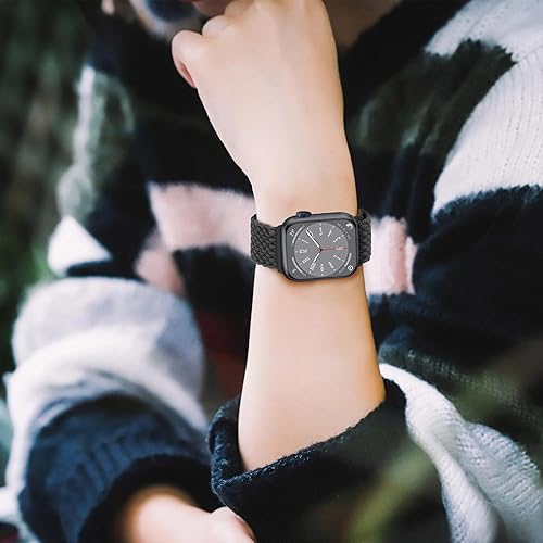 Miniatura 6 de HITZEE Compatible con Apple Watch Band de 1.61, 1.57, 1.49, 1.49 pulgadas, correas elásticas de nailon trenzadas con cierre magnético, correa