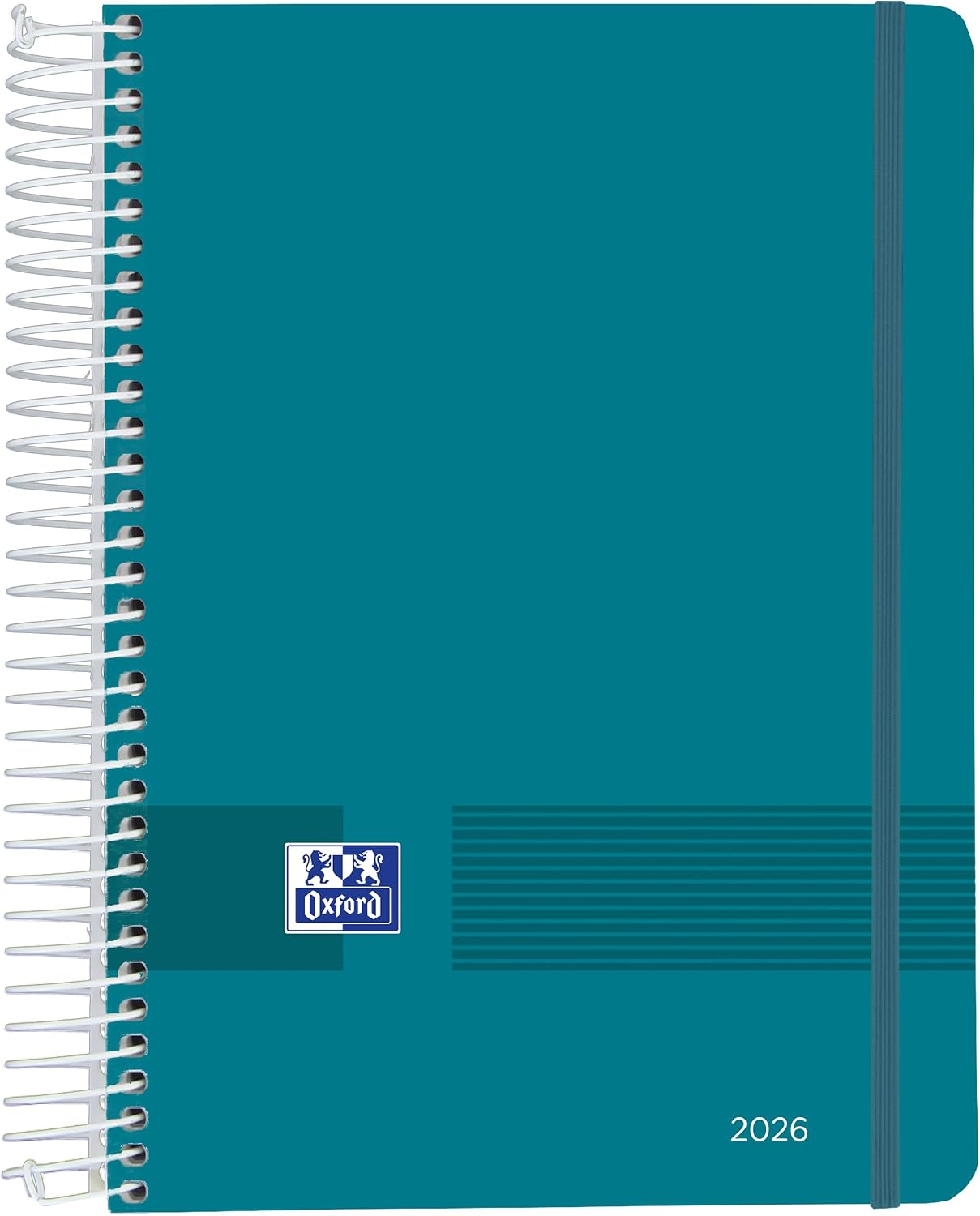 Oxford Live & Go 2026 Day to Page A5 Spiral Bound Plastic Cover Spanish Aqua