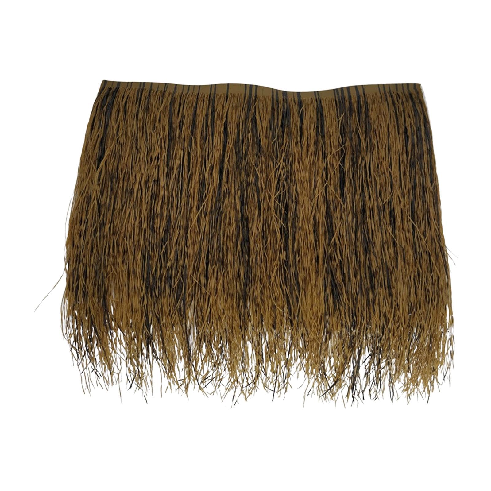 Gralara Palm Thatch Roll Artificial Thatch Roll Decorative Thatched Roof Panel Thatch Mats Roofing Panel Cover Cabana Thatched Roof for Outside Tiki Bar Palm Thatch Roof Decor, B Nonflame retardant