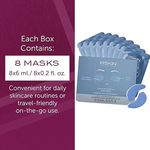 Miniatura 6 de 111SKIN Cryo - Máscara de ojos deshinchada, parches hidratantes debajo de los ojos para ojos hinchados y ojeras con extracto de algas, complejo de
