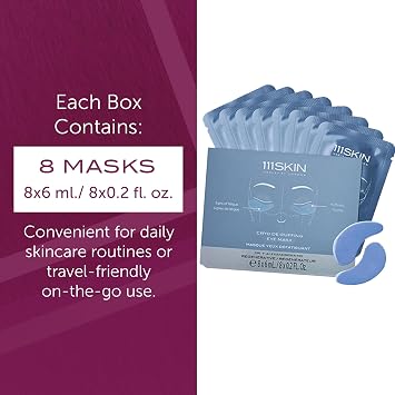 111SKIN Cryo De-Puffing Eye Mask, Hydrating Under Eye Patches 8 Pairs, Blue