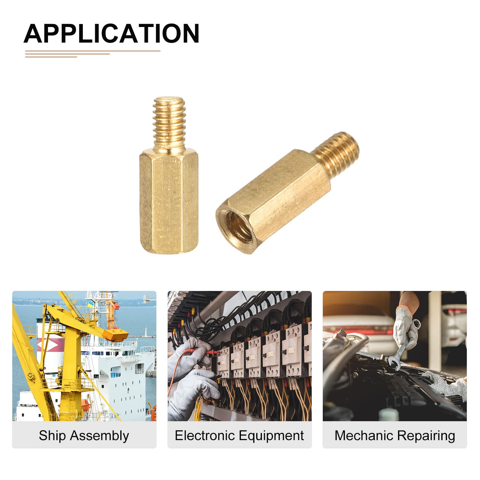DTGN M4x12x6mm(DxHLxML) - Brass Hex Standoff -25Pack- Good for Electronic Machine - Male to Female Spacer Screw Nuts - Image 4