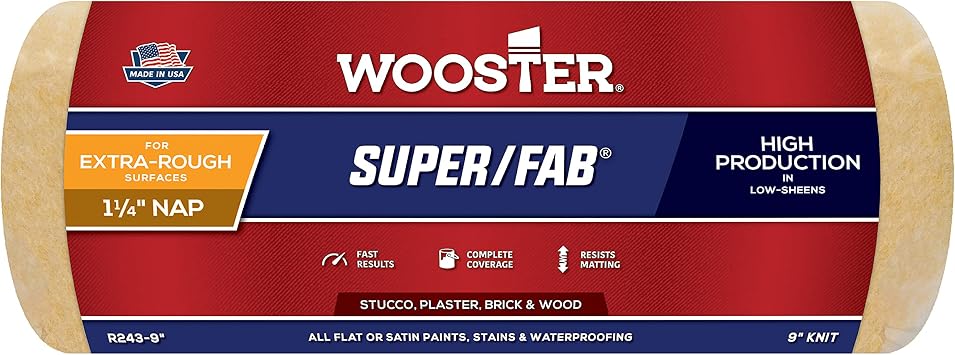Wooster Brush R243-9 Super/Fab Roller Cover, 1-1/4-Inch Nap, 9-Inch