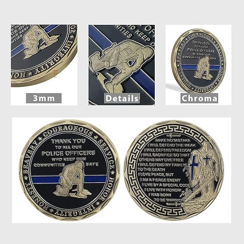 Miniatura 6 de Oficiales de policía de Estados Unidos desafían monedas de agradecimiento de oración