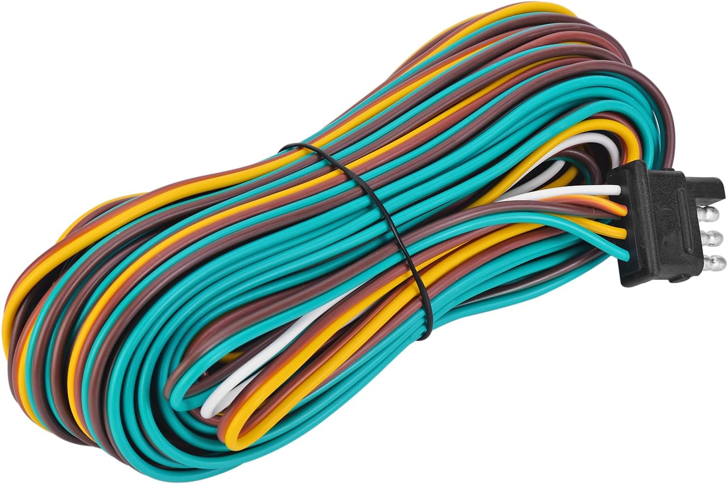 LIMICAR 35FT Trailer Wiring Harness Kit, 4-Way Trailer Wire, Wishbone Style Trailer Wiring Harness with 4-Flat Connector, 42" Ground Trailer Wire Kit