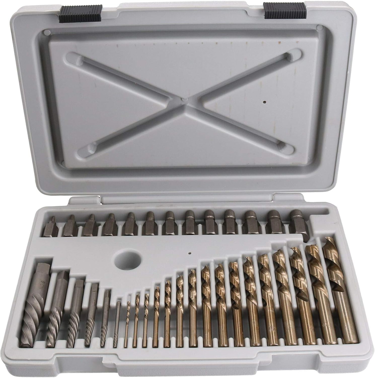 Screw Stud Extractor Remover Removal Set With Anticlockwise Imperial Drills 34pc